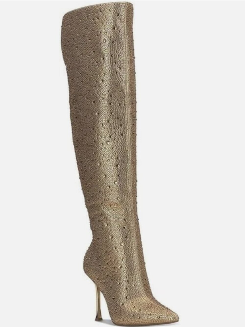 INC Womens Saveria Rhinestone Tall Over-The-Knee Boots |Gold Bling NEW WITH BOX